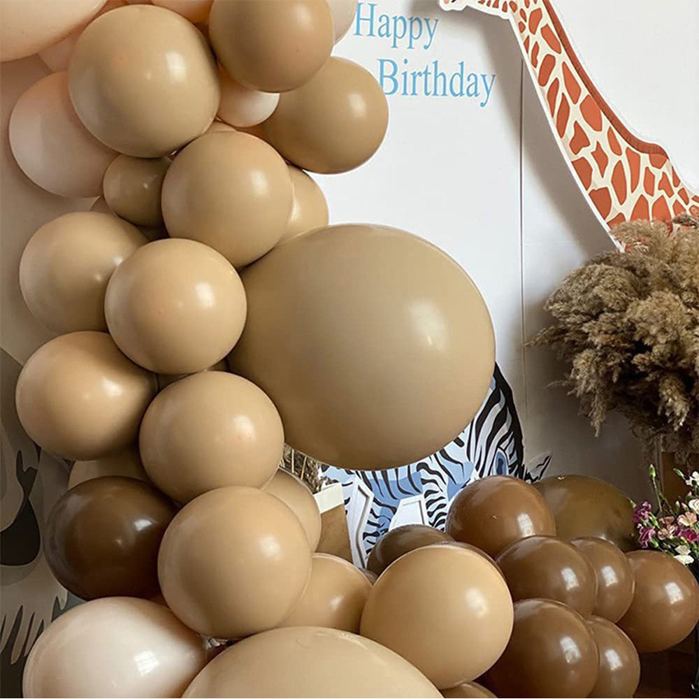 93pcs brown and white latex balloons of the same size are suitable for birthday events and more