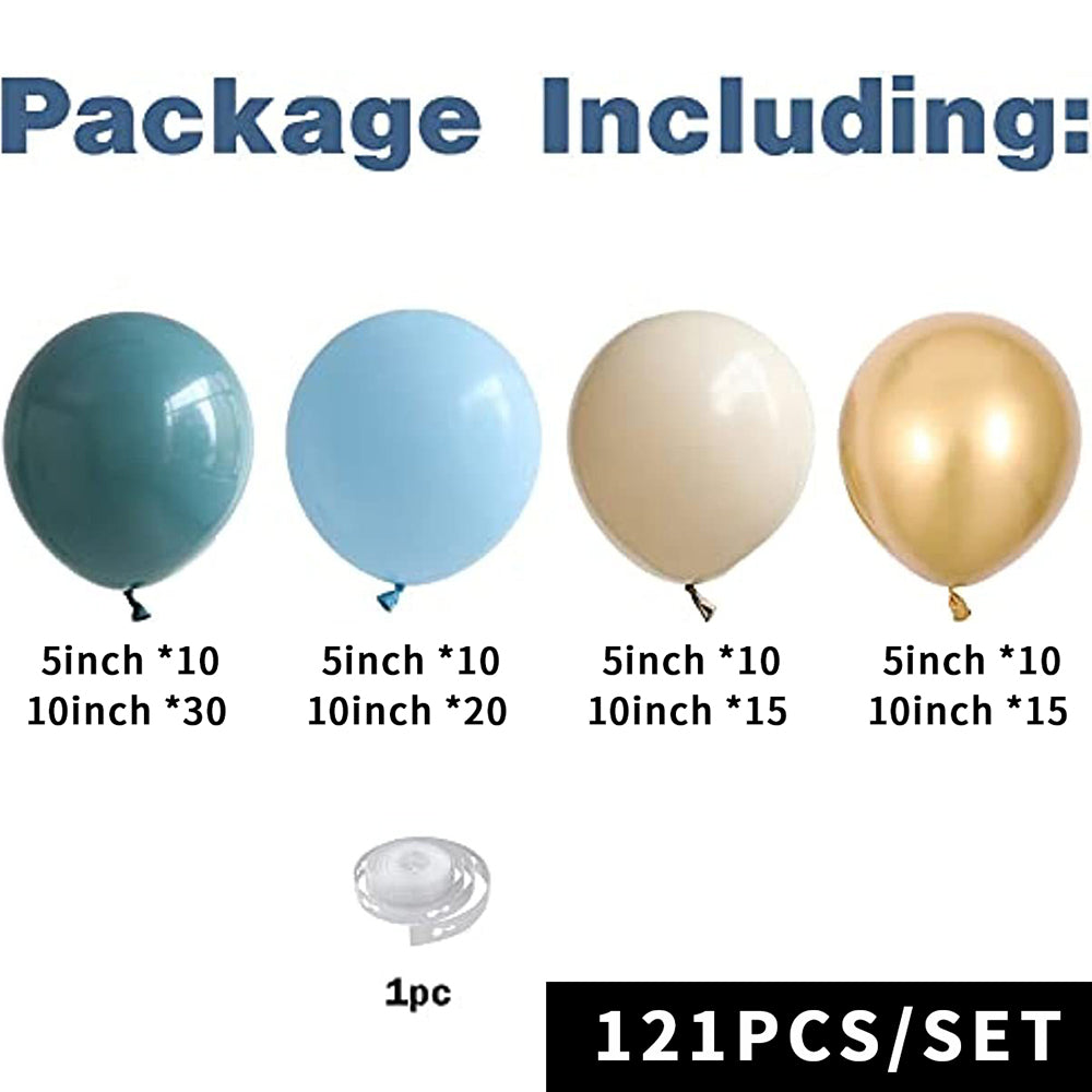 121pcs metallic latex balloons suitable for wedding arches, baby showers