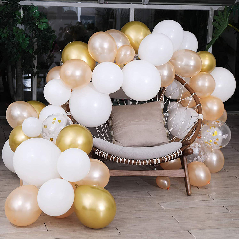 105 different sizes of 12/10/5 inch latex balloons suitable for wedding and graduation party decorations