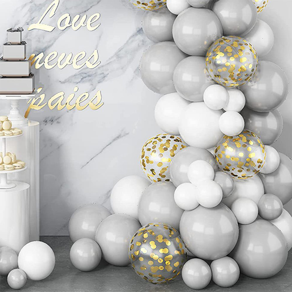 100 different sizes of 12/10/5 inch latex balloons suitable for decoration such as baby showers, birthday parties, etc