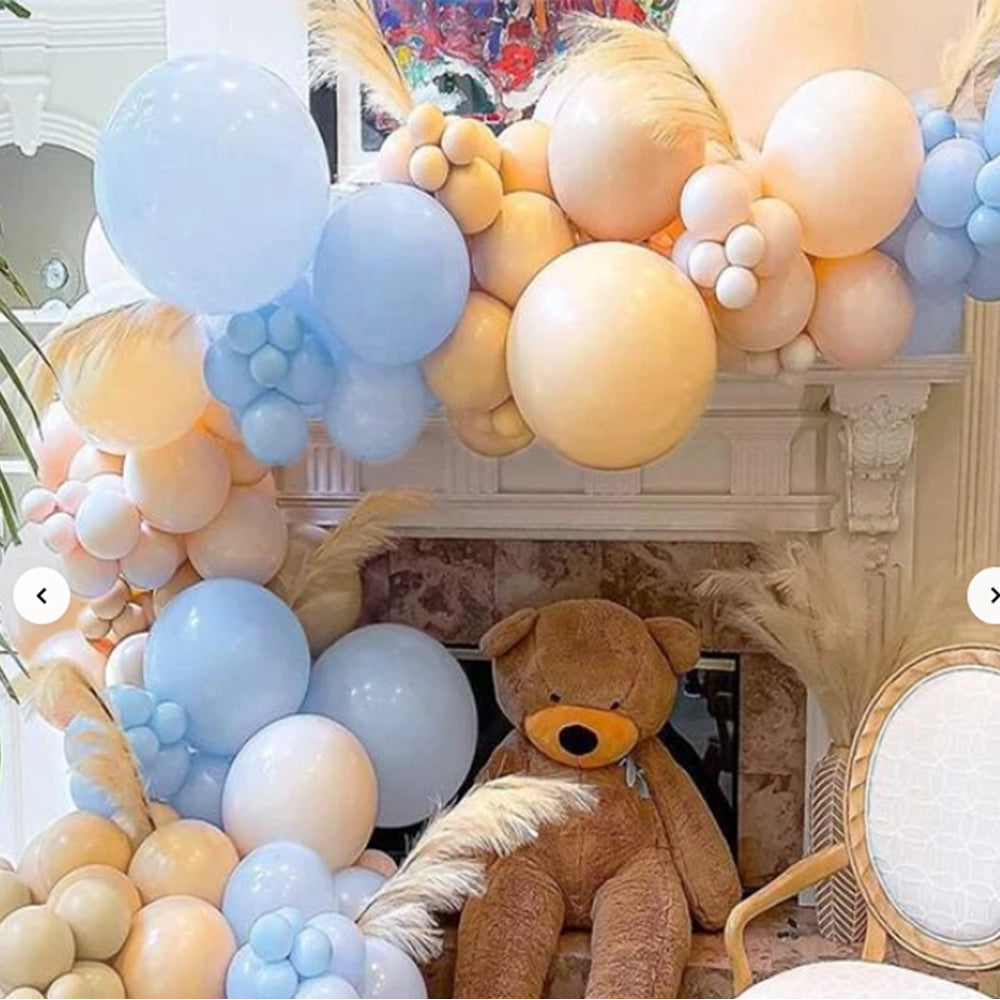 93pcs 18/10/5 inch latex balloons of different sizes are suitable for decorating baby birthday parties