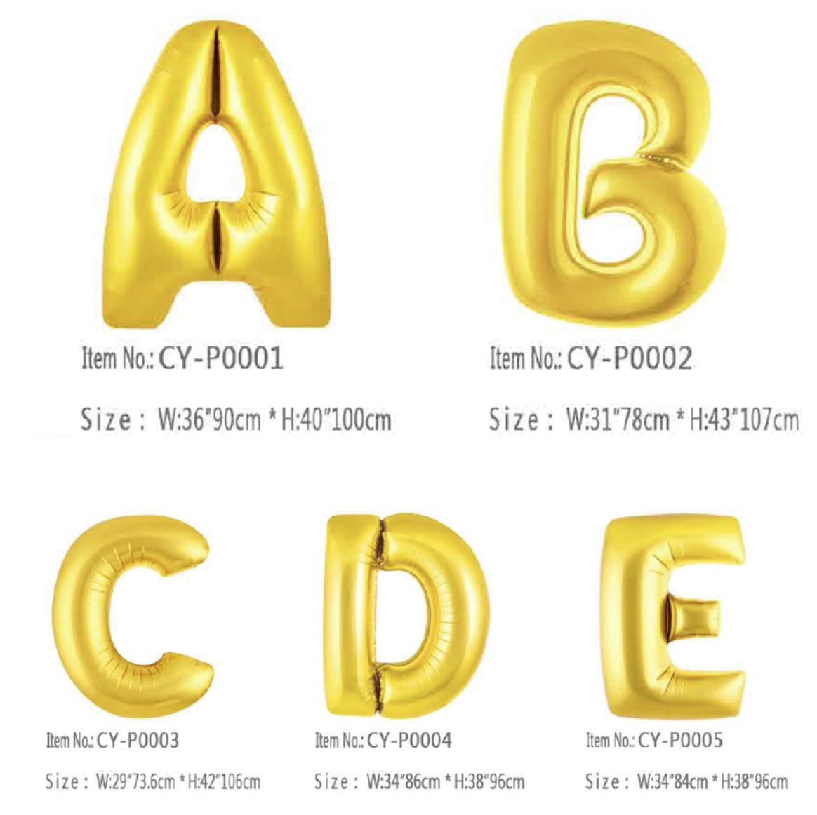 3000 PCS/CTN Party DIY Giant Gold Letter Balloon Birthday Party Anniversary