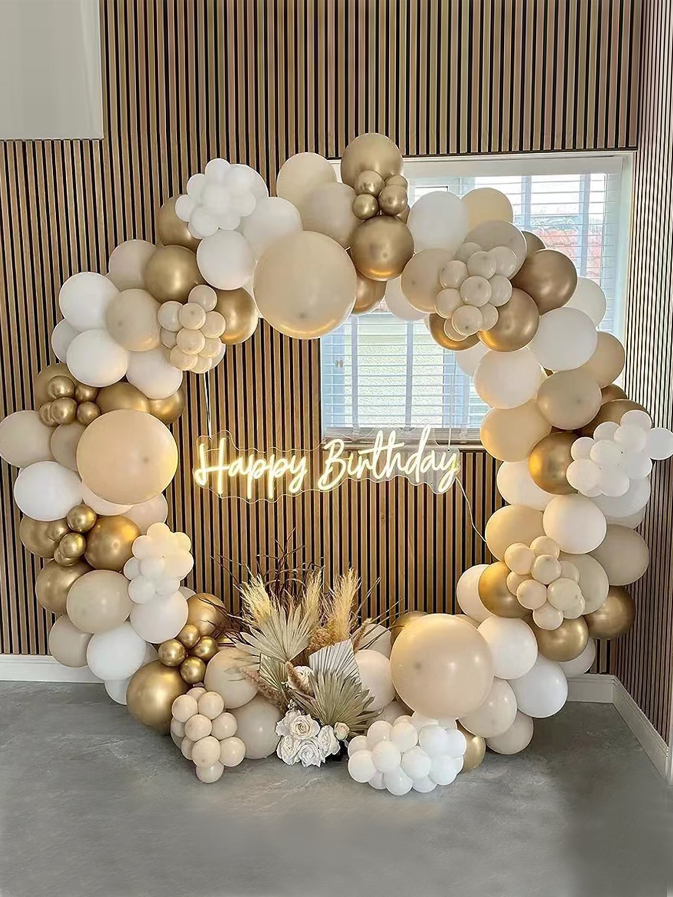 184pcs Latex balloon set gold element party