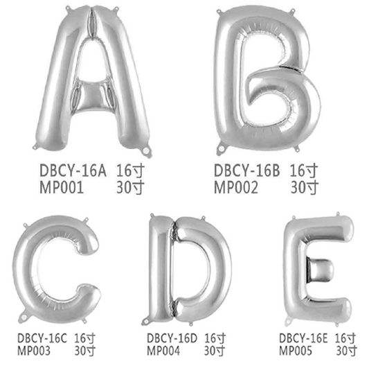 Giant Silver Letter Aluminum Foil Balloon "ABCDEFGHIJKLMNOPQRSTUVWXYZ" Wedding Party Single Party