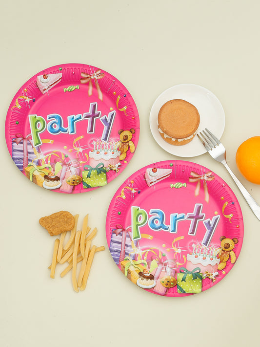 10pcs pink cute series plates suitable for female unicorn parties