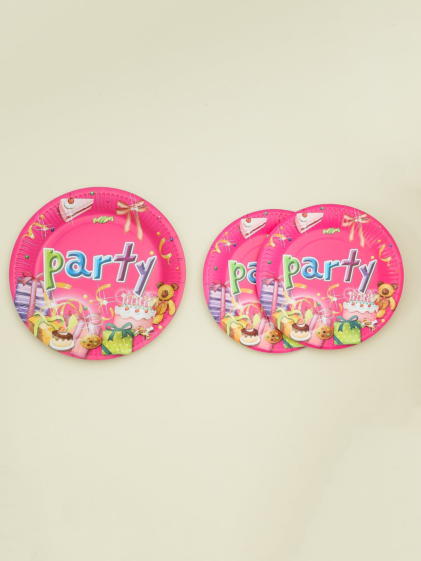 10pcs pink cute series plates suitable for female unicorn parties