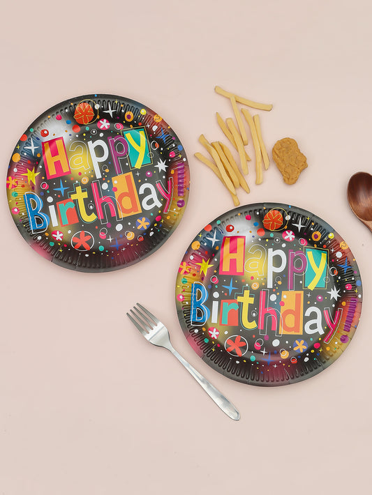 100PCS Colorful Disposable Tray Children's Birthday Products Cake, Dessert, Fruit Plate Creative Tableware