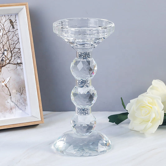 1pcs Glass Crystal Candlestick Glass Romantic Candlelight Western Classic Candlelight Dinner Props Dinner Wedding Photography Props Anniversary Birthday Date Atmosphere Decoration