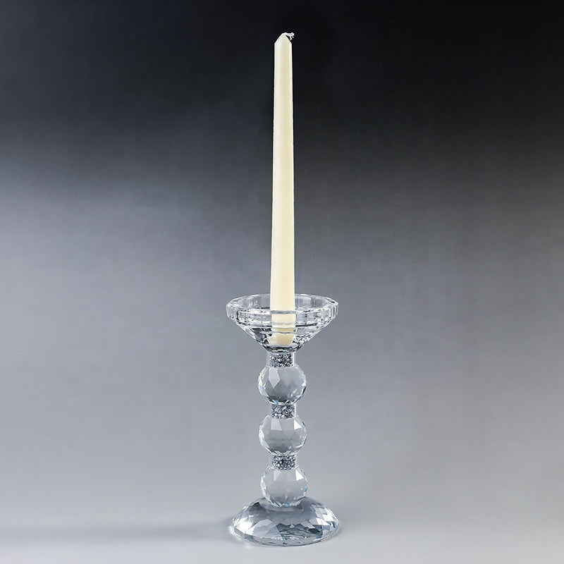 1pcs Glass Crystal Candlestick Glass Romantic Candlelight Western Classic Candlelight Dinner Props Dinner Wedding Photography Props Anniversary Birthday Date Atmosphere Decoration