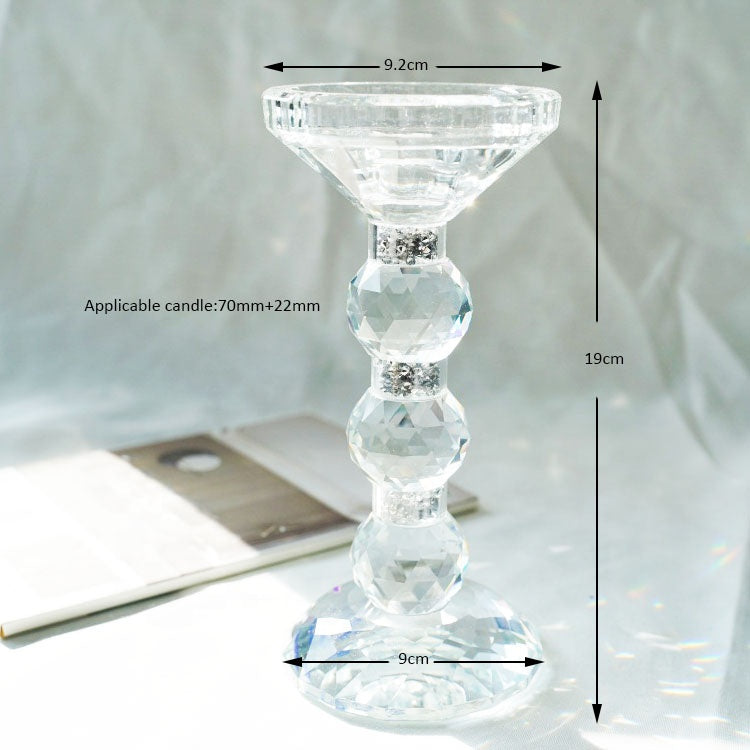 1pcs Glass Crystal Candlestick Glass Romantic Candlelight Western Classic Candlelight Dinner Props Dinner Wedding Photography Props Anniversary Birthday Date Atmosphere Decoration