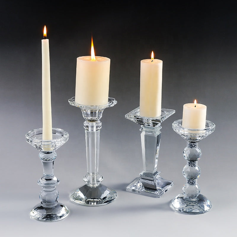 1pcs Glass Crystal Candlestick Glass Romantic Candlelight Western Classic Candlelight Dinner Props Dinner Wedding Photography Props Anniversary Birthday Date Atmosphere Decoration