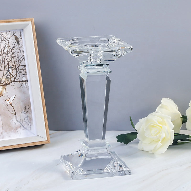 1 piece crystal glass candle holder, candle cup, restaurant, party, holiday flower glass decoration, home decoration, wedding decoration, wide band decoration, table decoration, Hanukkah aromatherapy gift