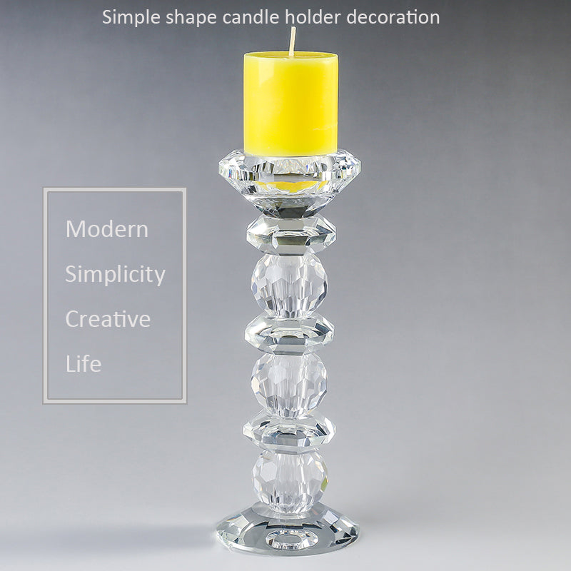 1pcs transparent crystal glass candlestick, high column candlestick, home decoration, desktop decoration, room decoration, wedding decoration, aromatherapy gift, Hanukkah wide band decoration