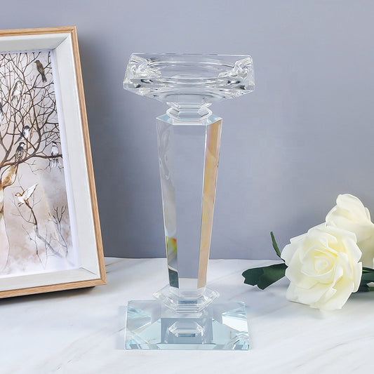 1 minimalist modern style crystal glass candlestick, creatively decorated living room and bedroom, home decoration props, wedding banquet scene layout, photography props