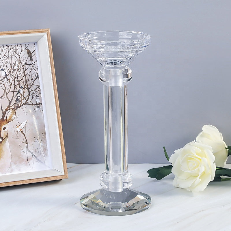 1PCS European style crystal glass candlestick, restaurant party decoration, home room decoration, wedding desktop decoration, aromatherapy gifts, Illuminati