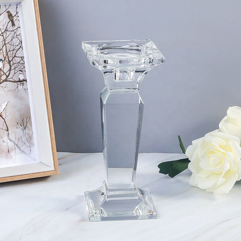 1 pcs luxury crystal glass candlestick, party and holiday floral glass decoration, home decoration, wedding decoration, desktop aromatherapy gifts