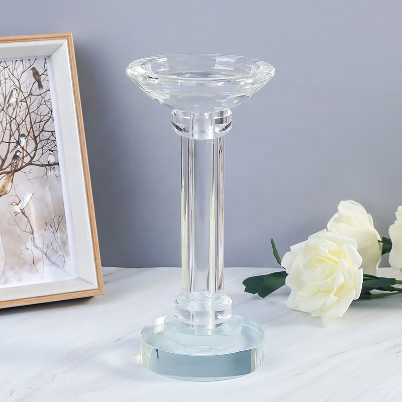 1 pcs crystal glass candlestick, romantic wedding decoration, home accessories, holiday decorations, desktop decorations, aromatherapy gifts“