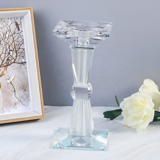 1 pcs fashionable crystal glass candlestick, holiday party decoration, home accessories, wedding supplies, desktop decoration, aromatherapy gifts, Hanukkah decorations