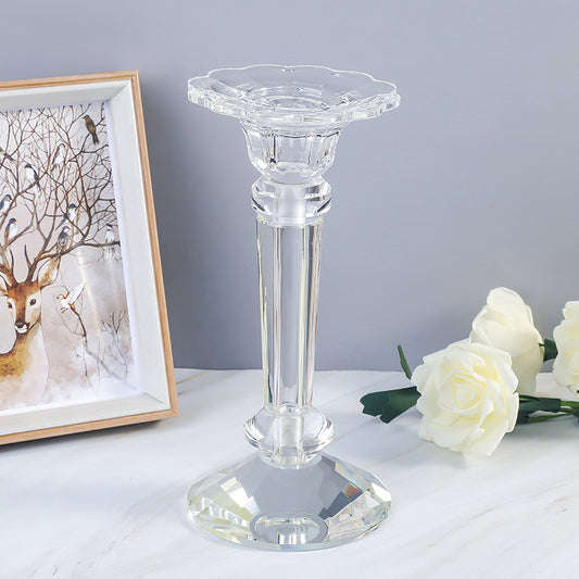 1 piece of transparent crystal glass candle holder, romantic wedding home aromatherapy candle holder decoration, aromatherapy gift, Hanukkah, wedding decoration, desktop decoration, room decoration, wide band decoration