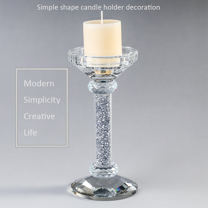 1 Simple Glass Candlestick Romantic Wedding Family Aromatherapy Candle Holder Decoration Wedding Decoration Desktop Decoration Hanukkah Bandar Decoration