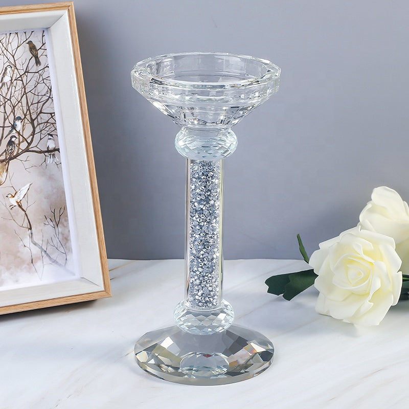 1 Simple Glass Candlestick Romantic Wedding Family Aromatherapy Candle Holder Decoration Wedding Decoration Desktop Decoration Hanukkah Bandar Decoration