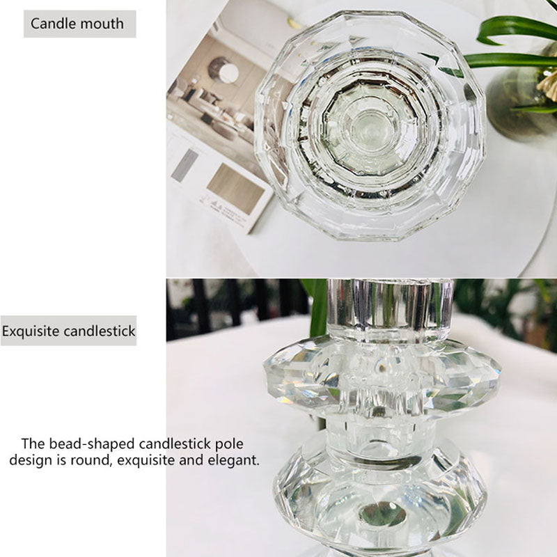 1 Simple Glass Candlestick Romantic Wedding Family Aromatherapy Candle Holder Decoration Wedding Decoration Desktop Decoration Hanukkah Bandar Decoration