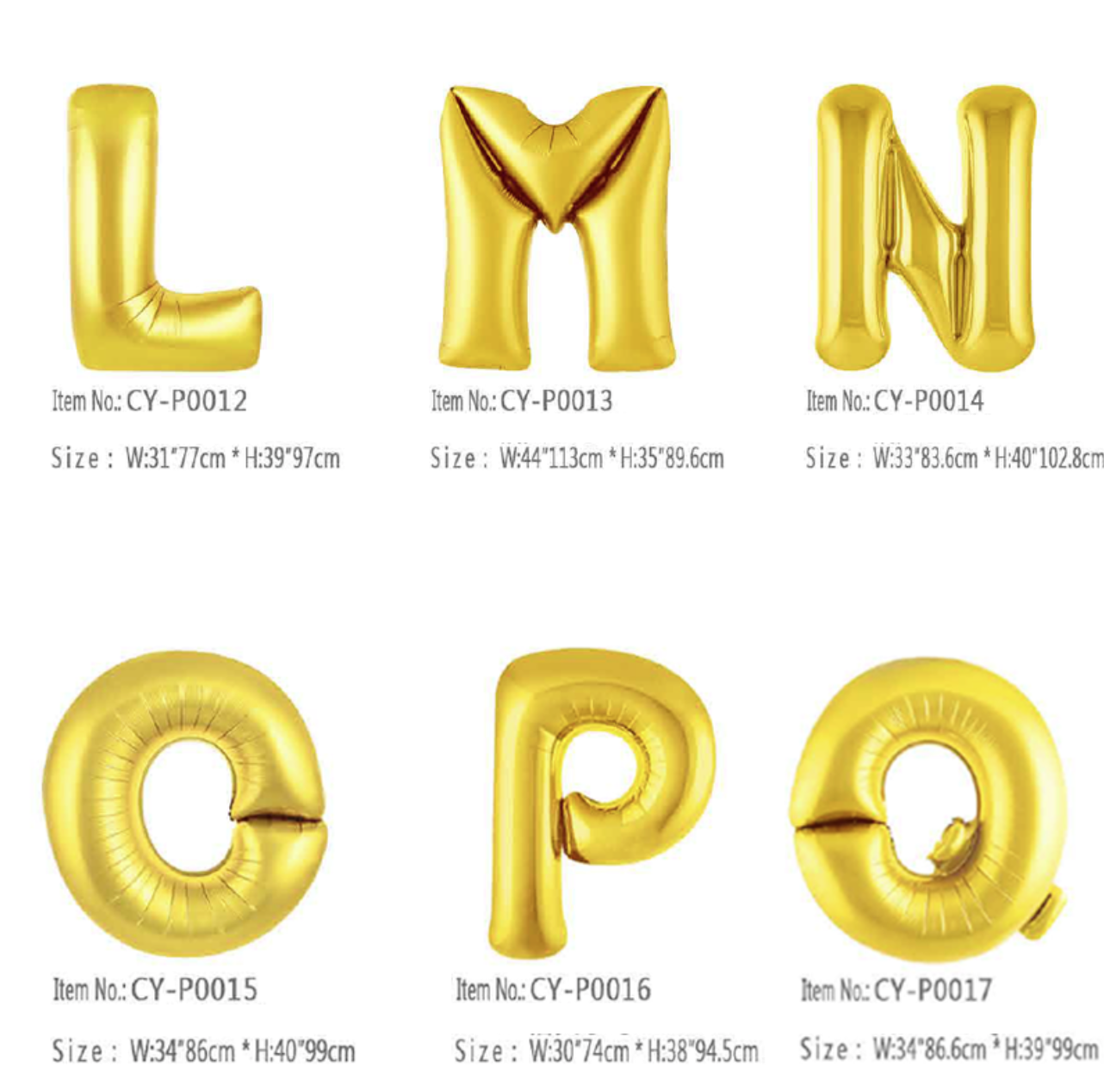 3000 PCS/CTN Party DIY Giant Gold Letter Balloon Birthday Party Anniversary